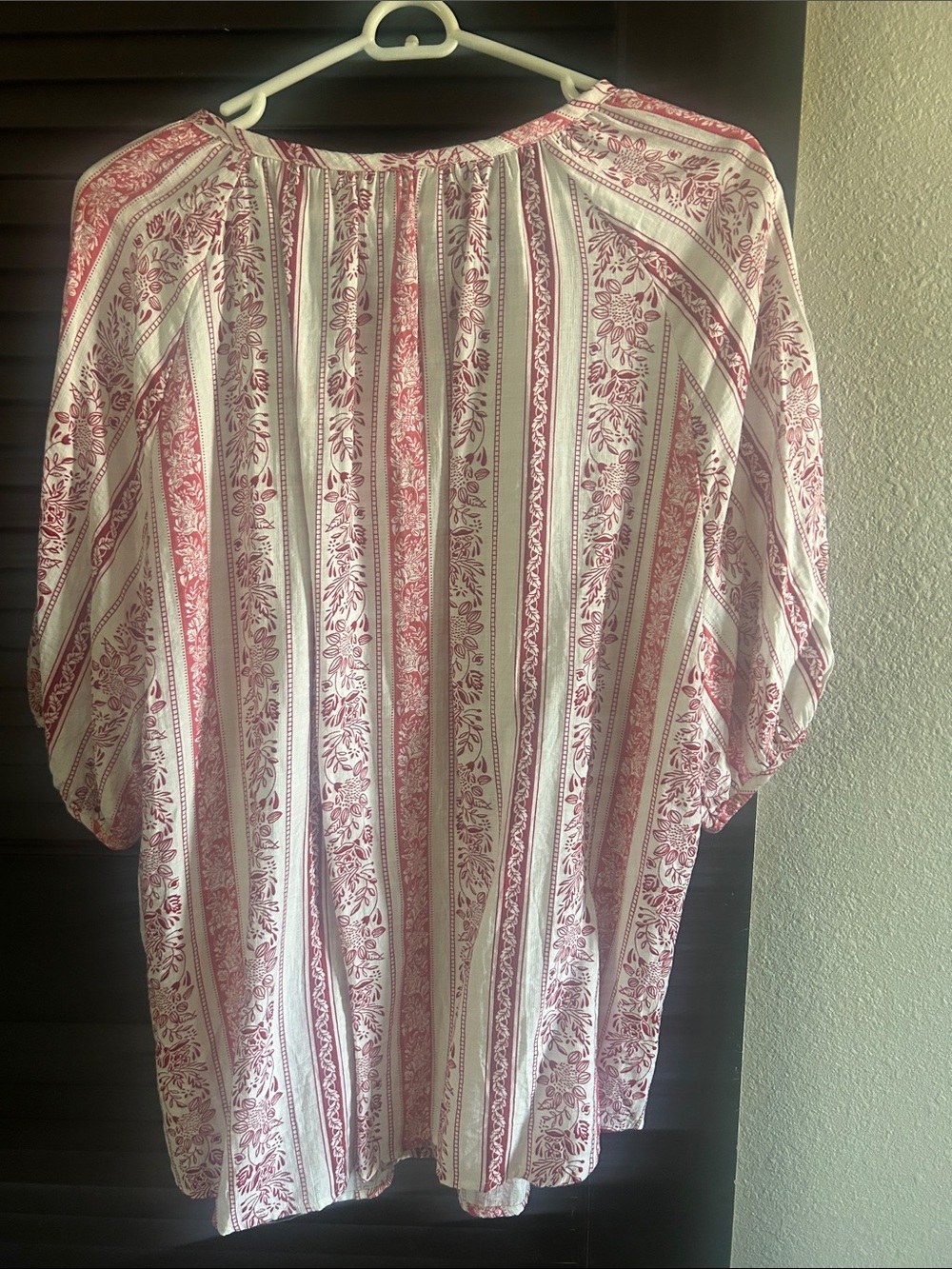 Unbranded Pink Striped Floral Peasant Tunic - Picture 3 of 3